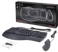 Perixx PERIDUO-512 DE B filaire Kit souris + clavier ergonomique allemand, QWERTZ noir