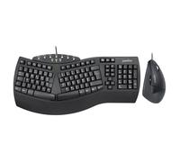 perixx PERIDUO-512B Ensemble Clavier et Souris ergonomiques - Souris Design Vertical, Filaire, USB, Noir - Disposition QWERTY Confortable, 12321
