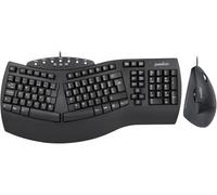 Perixx PERIDUO-512B US Combo Clavier Ergonomique Filaire et Souris Verticale - USB - Noir - Anglais américain