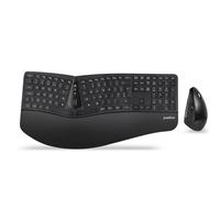 Perixx Periduo-605 Clavier sans fil ergonomique divisé et souris verticale, repose-main réglable et touches à membrane discrète, QWERTY UK