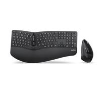 Perixx Periduo-605 Ensemble Clavier Ergonomique sans Fil et Souris Verticale, Clavier divisé, molette de défilement 4 Voies, Repose-Poignet réglable et Touches Plates avec Souris Verticale