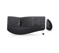 Perixx Periduo-605 Pack de clavier ergonomique sans fil, séparation de touches et souris verticale avec repose-poignet et touches à membrane Low Profile