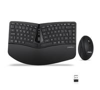 Perixx PERIDUO-606 ES Set de Teclado Compacto Ergon?mico inal?mbrico y Rat?n Vertical port?til - avec reposa mueca Ajustable y Teclas de Membrana