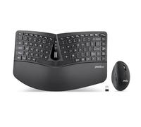 Perixx PERIDUO-606 Mini clavier ergonomique sans fil avec souris verticale portable - Support de paume réglable - Membrane Low Profile Keys - Anglais américain
