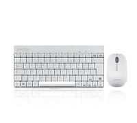 Perixx PERIDUO-712 Mini Clavier et Souris sans Fil avec Nano récepteur 2,4 GHz Blanc