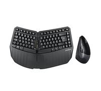 perixx PERIDUO-813B UK Clavier Compact Ergonomique sans Fil et Souris Verticale avec Souris Verticale Ergonomique à 6 Boutons Noir