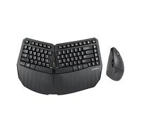 Perixx PERIDUO-813B US, clavier compact ergonomique sans fil et souris verticale - Ensemble avec une souris verticale ergonomique à 6 boutons - Noir - Anglais américain