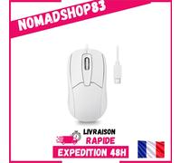 Perixx PERIMICE-209CW Souris Optique Filaire USB-C 1000 DPI Blanc