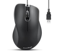 perixx PERIMICE-221U Souris USB Filaire Ergonomique avec câble de 1,5 m Design Optique 1000 DPI Noir