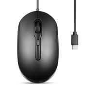 perixx PERIMICE-222C Souris USB Type C avec Câble - Câble Long de 1,8 Métre - Design Optique 1200/1600/2000 DPI - Noir