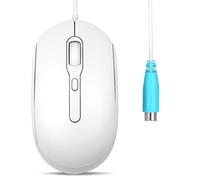perixx PERIMICE-222P Souris PS/2 avec Câble - Câble Long de 1,8 Métre - Design Optique 1200/1600/2000 DPI - Blanc