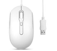 perixx PERIMICE-222U Souris USB avec Câble - Câble Long de 1,8 Métre - Design Optique 1200/1600/2000 DPI - Blanc
