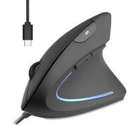 Perixx PERIMICE-513 C Souris verticale ergonomique, USB-C, noire, pour droitiers