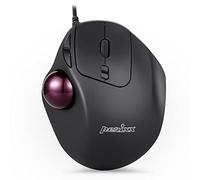 Perixx Perimice-517, Souris Trackball Filaire Ergonomique Programmable - 2 niveaux de DPI 400/1000, 7 Boutons, Droitiers, Noire et Rouge