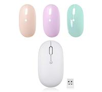 perixx PERIMICE-610WR Souris silencieuse 3 Couleurs sans Fil, USB 2.4 pour PC, Mac et Notebook - Design Slim et clic Silencieux - Vert Rose Lavande