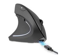 perixx PERIMICE-713LR - Souris Verticale sans Fil Rechargeable pour Gaucher - Recharge Filaire et sans Fil - Design à 6 Boutons - Main Gauche