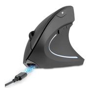 Perixx PERIMICE-713R Souris Verticale sans Fil Rechargeable - Recharge sans Fil et par câble - Conception à 6 Boutons - Noir - pour droitiers