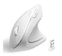 Perixx PERIMICE-713W Souris Verticale Ergonomique sans Fil 2,4 GHz avec récepteur USB, Interrupteur, Design à 6 Boutons, 3 Niveaux de DPI, pour droitier, Blanche