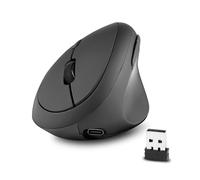 Perixx PERIMICE-719R Souris Ergonomique Rechargeable sans Fil - Fonction Duo avec Charge Filaire et sans Fil - Noir