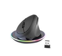 perixx PERIMICE-719R Souris Verticale sans Fil Duo-Rechargeable, 2.4GHz, 6 Boutons, DPI Réglable 1000/1600/2400/3200, Design Droitier, Noir