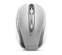 perixx PERIMICE-721 Souris Ergonomique sans Fil 5 Boutons Design Optique Compatible pour PC de Bureau et Ordinateur Portable sans Fil 2.4GHz (Blanc Argenté)