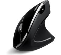 Perixx PERIMICE-813B Souris Verticale Bluetooth, Technologie Multi-appareils 3 en 1 sans Fil, Taille Sac de Transport, droitier, Noir