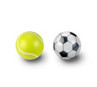 Perixx PERIPRO-303X2G Lot de 2 balles de sport de 3,4 cm - Motif balle de tennis et football - Compatible avec M570, M575, PERIMICE-517/520/717/720, et autres souris Trackball de 3,4 cm
