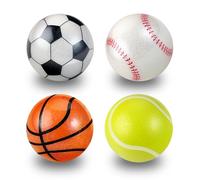 perixx PERIPRO-303X4C Lot de 4 balles de Sport de 3,4 cm pour Souris trackball - Design Balle de Baseball, Football, Basket-Ball et Tennis - Compatible avec M570, M575, PERIMICE-717/720, etc