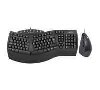 perixx Perixx PERIDUO-512B, Combo Clavier Ergonomique Filaire et Souris Verticale USB Noir UK QWERTY