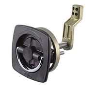 Perko 0932DP1BLK Loquet à encastrer Non verrouillable avec Barre décalée et gâche en polymère Flexible pour Trou de 1-1/8" à 5,1 cm - Noir