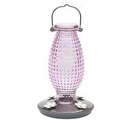 Perky Pet 8131-2 Cranberry Hobnail Vintage Glass Hummingbird Feeder