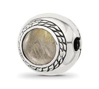 Perle à charnière en argent sterling 925 de 13 mm - Pierre cornaline - Cadeau pour maman - Taille unique