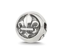 Perle à charnière fleur de lys en argent sterling 925 de 10,5 mm - Cadeau pour maman, taille unique, argent sterling, sans pierre précieuse