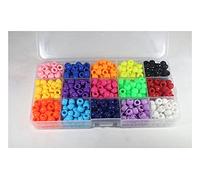 Perle Blanche,Perles NacréEs Craft DIY Acrylique Pony Beads Ensemble 9x6mm 24 15 Couleur avec boîte d'organisateur pour bracelet (Color : 15 Color No 3)