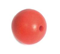 Perle bois boule rouge diam.25mm. env.100u. 4,10mm.