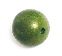Perle bois boule verte diam.30mm. env.50u. 4,30mm.