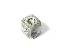 Perle céramique cube gris 9x9x9mm. 100u.