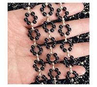 Perle Charmes 1 mètre Imitation perle perlée chaîne fleur perle cuivre collier chaîne faisant for bijoux bricolage fait main bracelet composants coréen collier bijoux fait à la main bricolage bijoux B