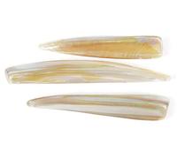 Perle coquille de perle mère canine brillant naturel 6x38mm. 250gr. env.104u. 0,95mm. Env.