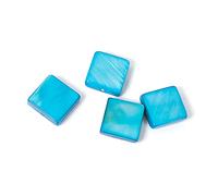 Perle coquille de perle mère carré brillant turquoise 30x30mm. 250gr. env.37u. 1,20mm. Aprox