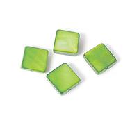 Perle coquille de perle mère carré brillant vert 30x30mm. 250gr. env.37u. 1,20mm. Env.