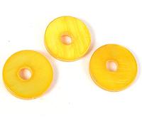 Perle coquille de perle mère disque avec trou brillant pêche diam.13mm. 250gr. env.231u. 1,10mm. Env.