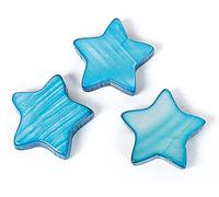 Perle coquille de perle mère étoile brillant turquoise 14x14mm. 250gr. env.356u. 0,95mm. Env.
