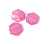 Perle coquille de perle mère hexagone brillant fucshia 13x11mm. 250gr. env.296u. 0,60mm. Env.