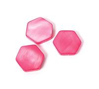 Perle coquille de perle mère hexagone brillant rouge 13x11mm. 250gr. env.296u. 0,60mm. Env.