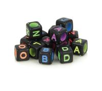 Perle Dé Alphabet 6mm Noir Et Couleurs 300 Pièces