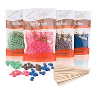Perle de Cire Epilation Professionnelle Chaude, Brésilienne pour Jambe, Aisselles, Bras, Corps Entier, Zone de Bikini, 4 x 100g