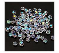 Perle de cristal à facettes en verre noir 2/3/4/5/6/8/10 mm for l'artisanat, la fabrication bijoux, les breloques, accessoires, travaux d'aiguille(Half ab,6mm 45pcs)