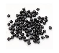 Perle de cristal à facettes en verre noir 2/3/4/5/6/8/10 mm for l'artisanat, la fabrication bijoux, les breloques, accessoires, travaux d'aiguille(Black,10mm 30pcs)