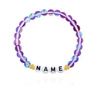 Perle de Lettre adaptée aux Besoins du Client par nom personnalisé, Bracelets en Cristal de Perles Brillantes Mates de 6mm